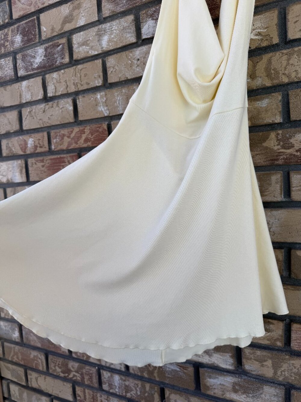 WeWoreWhat Halter Cowl Neck Mini Dress in Ivory - Size L - Picture 4 of 10